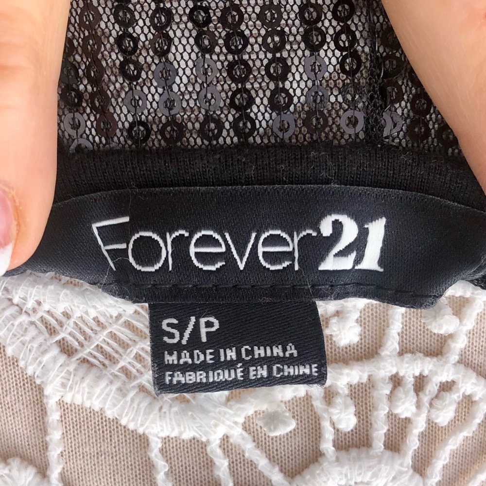 Forever 21 Sheer Sequins Razorback Tank Top - Picture 7 of 8